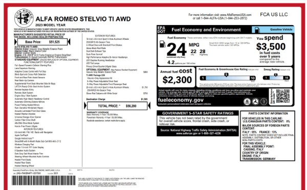 New 2023 Alfa Romeo Stelvio Ti for sale $55,655 at Pagani of Greenwich in Greenwich CT 06830 21