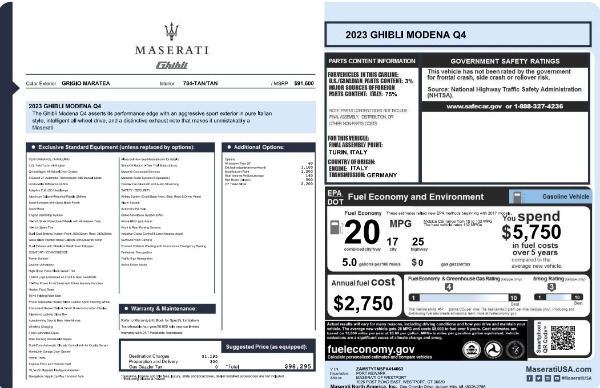 New 2023 Maserati Ghibli Modena Q4 for sale $98,295 at Pagani of Greenwich in Greenwich CT 06830 20