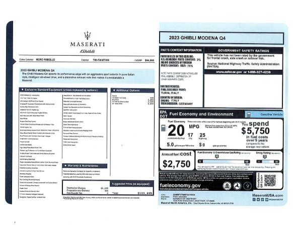 New 2023 Maserati Ghibli Modena Q4 for sale $89,847 at Pagani of Greenwich in Greenwich CT 06830 15