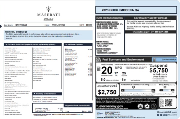 New 2023 Maserati Ghibli Modena Q4 for sale $114,555 at Pagani of Greenwich in Greenwich CT 06830 26