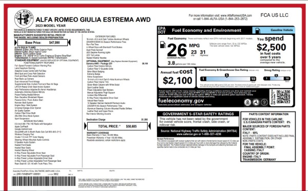 Used 2023 Alfa Romeo Giulia Estrema for sale $32,900 at Pagani of Greenwich in Greenwich CT 06830 25