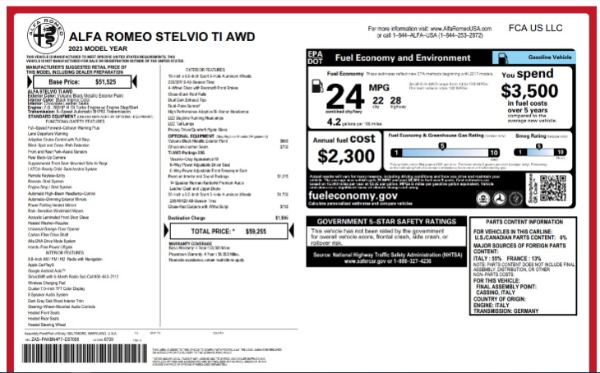 New 2023 Alfa Romeo Stelvio Ti for sale $59,255 at Pagani of Greenwich in Greenwich CT 06830 21