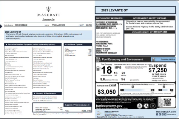New 2023 Maserati Levante GT for sale $101,245 at Pagani of Greenwich in Greenwich CT 06830 23