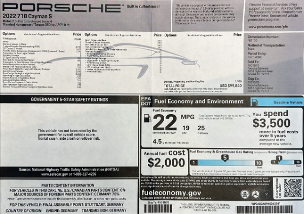 Used 2022 Porsche 718 Cayman S for sale $91,900 at Pagani of Greenwich in Greenwich CT 06830 22