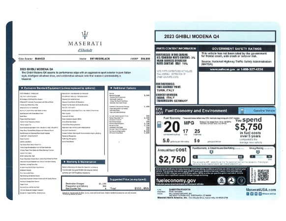 New 2023 Maserati Ghibli Modena Q4 for sale Call for price at Pagani of Greenwich in Greenwich CT 06830 24