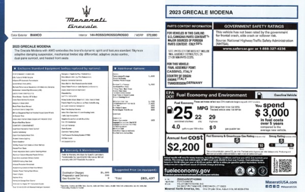 New 2023 Maserati Grecale Modena for sale $85,497 at Pagani of Greenwich in Greenwich CT 06830 23