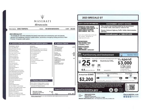 New 2023 Maserati Grecale GT for sale $70,347 at Pagani of Greenwich in Greenwich CT 06830 22