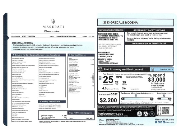 New 2023 Maserati Grecale Modena for sale $86,457 at Pagani of Greenwich in Greenwich CT 06830 24