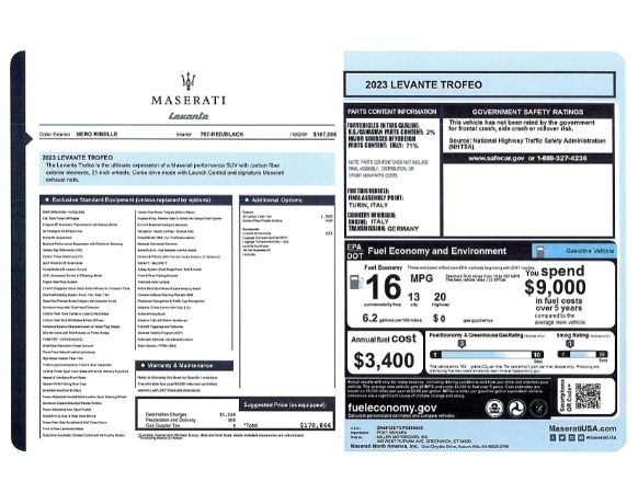 New 2023 Maserati Levante Trofeo for sale $170,866 at Pagani of Greenwich in Greenwich CT 06830 24