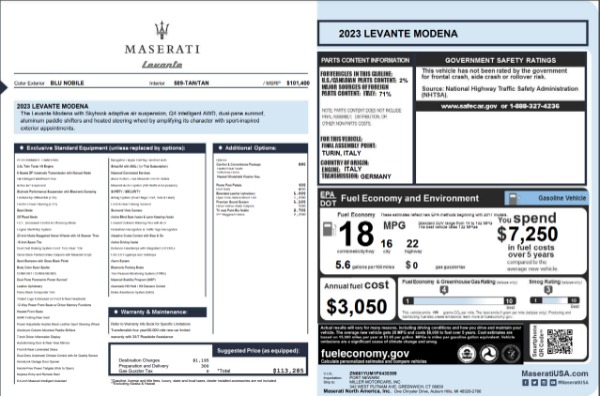 New 2023 Maserati Levante Modena for sale $113,282 at Pagani of Greenwich in Greenwich CT 06830 22