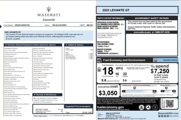 New 2023 Maserati Levante GT for sale $102,195 at Pagani of Greenwich in Greenwich CT 06830 22