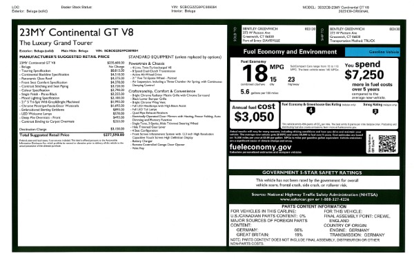 New 2023 Bentley Continental GT V8 for sale $277,590 at Pagani of Greenwich in Greenwich CT 06830 25