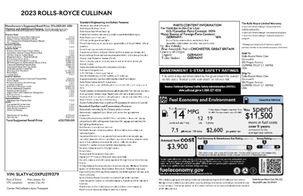 New 2023 Rolls-Royce Cullinan for sale $433,700 at Pagani of Greenwich in Greenwich CT 06830 25