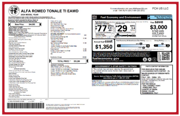 New 2024 Alfa Romeo Tonale Ti for sale $53,290 at Pagani of Greenwich in Greenwich CT 06830 27
