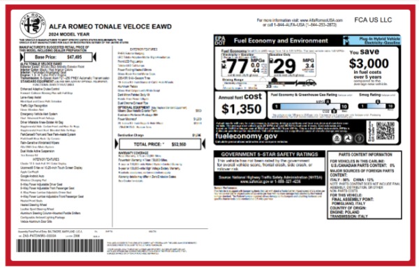 Used 2024 Alfa Romeo Tonale Veloce for sale $26,900 at Pagani of Greenwich in Greenwich CT 06830 24