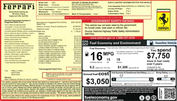 Used 2021 Ferrari F8 Spider for sale Sold at Pagani of Greenwich in Greenwich CT 06830 2