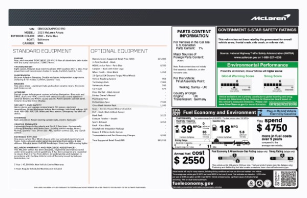 Used 2023 McLaren Artura Performance for sale $164,900 at Pagani of Greenwich in Greenwich CT 06830 24