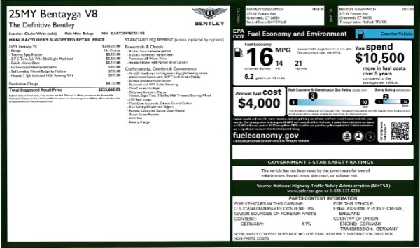 New 2025 Bentley Bentayga V8 for sale $199,900 at Pagani of Greenwich in Greenwich CT 06830 28