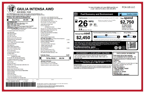 New 2025 Alfa Romeo Giulia Intensa for sale Sold at Pagani of Greenwich in Greenwich CT 06830 25