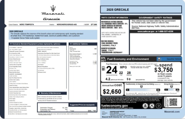 New 2025 Maserati Grecale for sale $71,889 at Pagani of Greenwich in Greenwich CT 06830 25