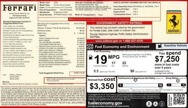 Used 2025 Ferrari Roma Spider for sale $317,900 at Pagani of Greenwich in Greenwich CT 06830 2