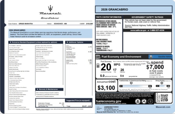 2026 Maserati GranCabrio