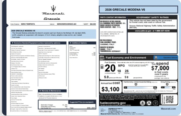 Used 2026 Maserati Grecale Modena V6 for sale $78,714 at Pagani of Greenwich in Greenwich CT 06830 25