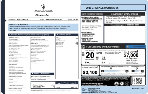 Used 2026 Maserati Grecale Modena V6 for sale $79,881 at Pagani of Greenwich in Greenwich CT 06830 25