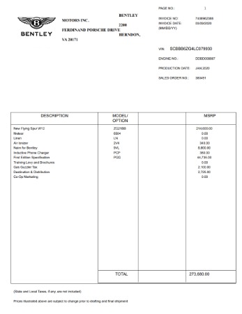 2020 Bentley Flying Spur