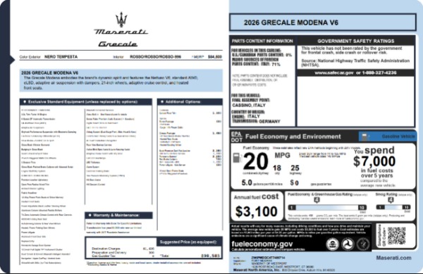 New 2026 Maserati Grecale Modena V6 for sale $93,459 at Pagani of Greenwich in Greenwich CT 06830 26