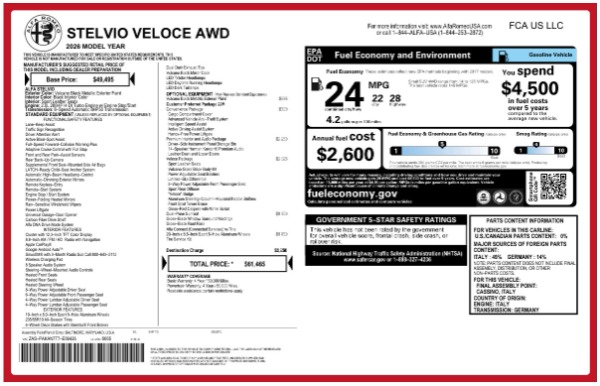 New 2026 Alfa Romeo Stelvio Veloce for sale $61,465 at Pagani of Greenwich in Greenwich CT 06830 25