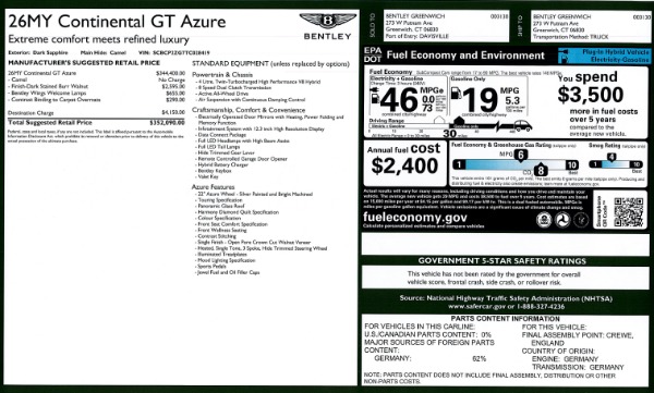 New 2026 Bentley Continental GT Azure for sale $352,090 at Pagani of Greenwich in Greenwich CT 06830 27