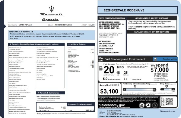 New 2026 Maserati Grecale Modena V6 for sale $92,954 at Pagani of Greenwich in Greenwich CT 06830 25
