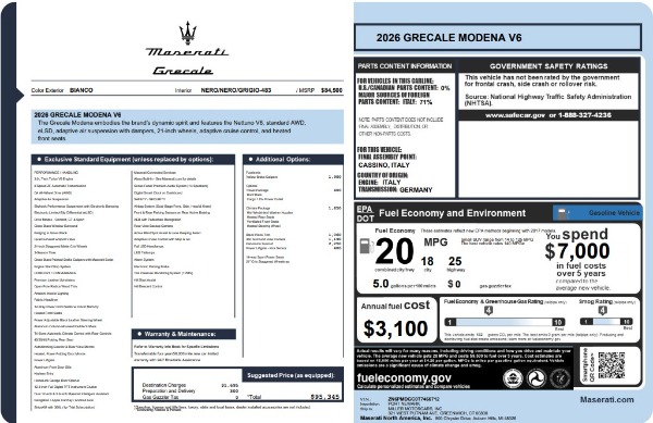 New 2026 Maserati Grecale Modena V6 for sale $95,345 at Pagani of Greenwich in Greenwich CT 06830 24