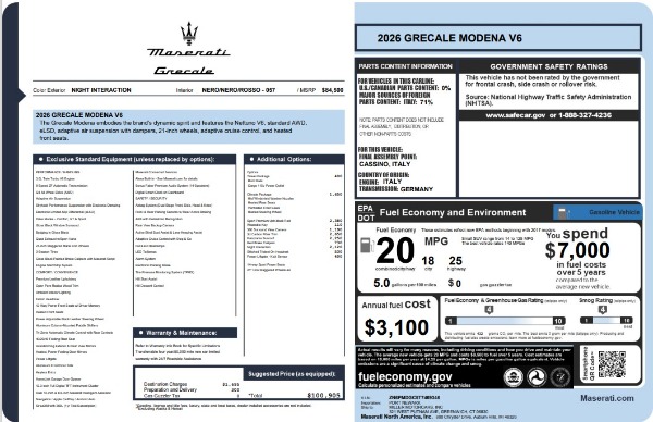 New 2026 Maserati Grecale Modena V6 for sale $100,905 at Pagani of Greenwich in Greenwich CT 06830 25