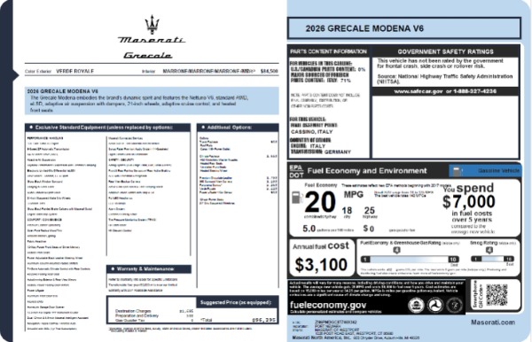 New 2026 Maserati Grecale Modena V6 for sale $96,295 at Pagani of Greenwich in Greenwich CT 06830 25
