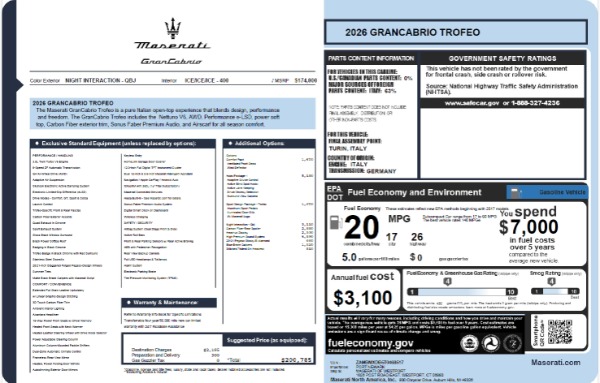 New 2026 Maserati GranCabrio Trofeo for sale $200,785 at Pagani of Greenwich in Greenwich CT 06830 23