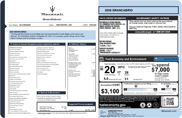 New 2026 Maserati GranCabrio for sale $178,105 at Pagani of Greenwich in Greenwich CT 06830 25