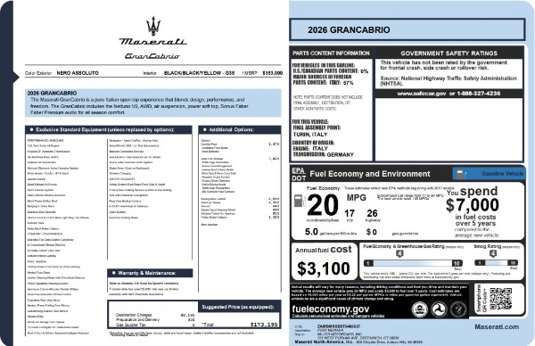 New 2026 Maserati GranCabrio for sale $173,195 at Pagani of Greenwich in Greenwich CT 06830 23