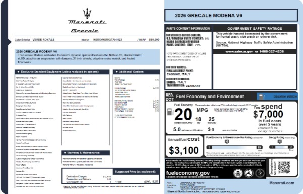 New 2026 Maserati Grecale Modena V6 for sale $96,825 at Pagani of Greenwich in Greenwich CT 06830 23