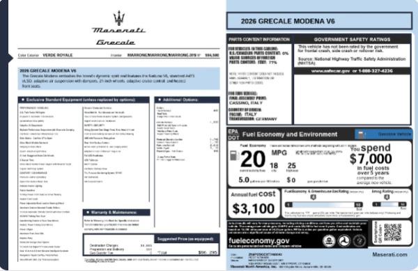New 2026 Maserati Grecale Modena V6 for sale $96,295 at Pagani of Greenwich in Greenwich CT 06830 25