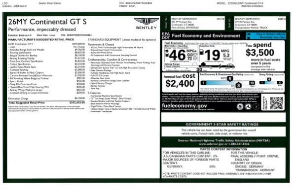 New 2026 Bentley Continental GT for sale $352,635 at Pagani of Greenwich in Greenwich CT 06830 24