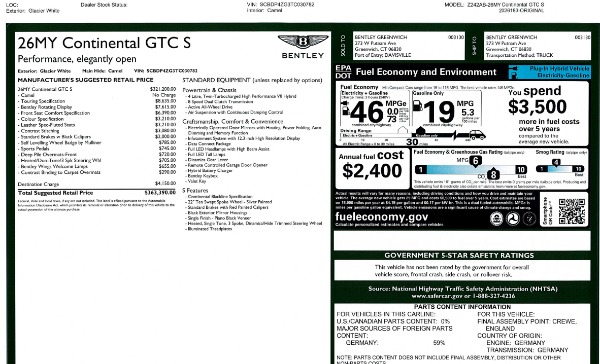 New 2026 Bentley Continental GTC S for sale $363,390 at Pagani of Greenwich in Greenwich CT 06830 10