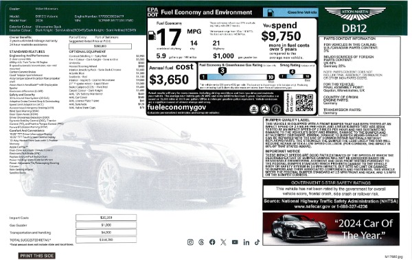 New 2026 Aston Martin DB12 S Volante for sale Call for price at Pagani of Greenwich in Greenwich CT 06830 14