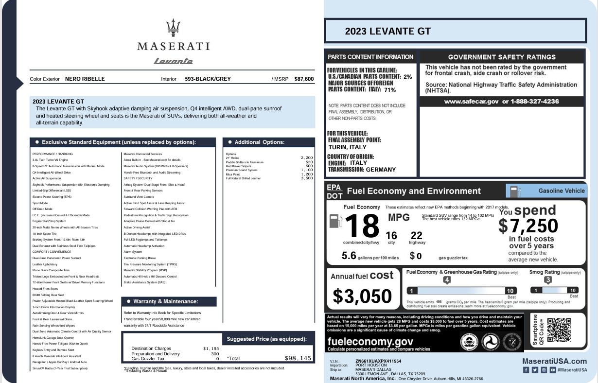 Used 2023 Maserati Levante GT for sale $49,900 at Pagani of Greenwich in Greenwich CT 06830 1