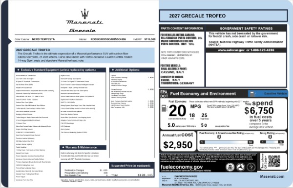 New 2027 Maserati Grecale Trofeo for sale $128,145 at Pagani of Greenwich in Greenwich CT 06830 27