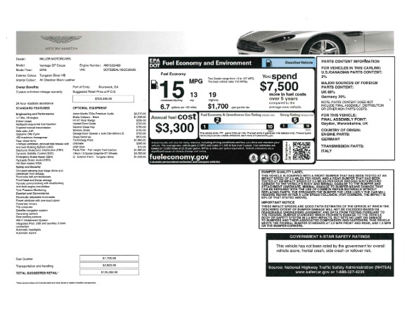 Used 2016 Aston Martin V8 Vantage GT Coupe for sale Sold at Pagani of Greenwich in Greenwich CT 06830 18